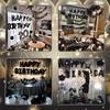 G&H Birthday Balloon Decoration Set Happy Birthday Balloons Black and White