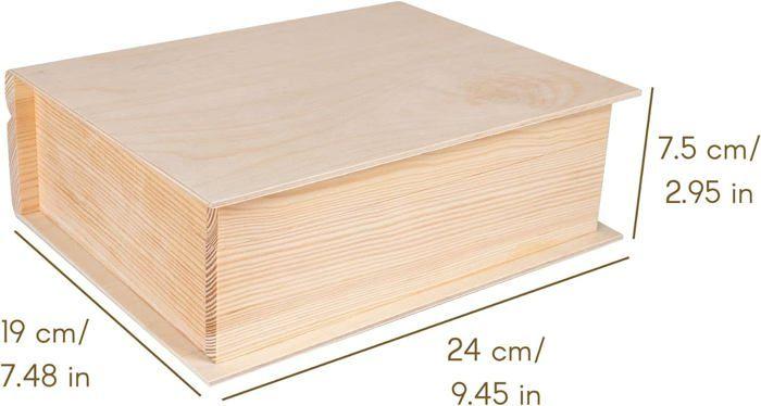 Boîte de Rangement - Creative Deco - Petite - Bois Non Peint - 24 x 19 x 7,5 cm - Multi-usage