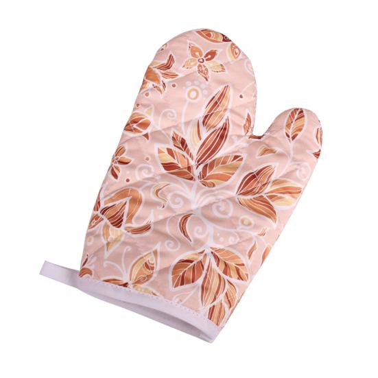 1Pc Mitt Soft Oven Resistant Polyester Texture Heat Floral Printed Microwave Glove Baking