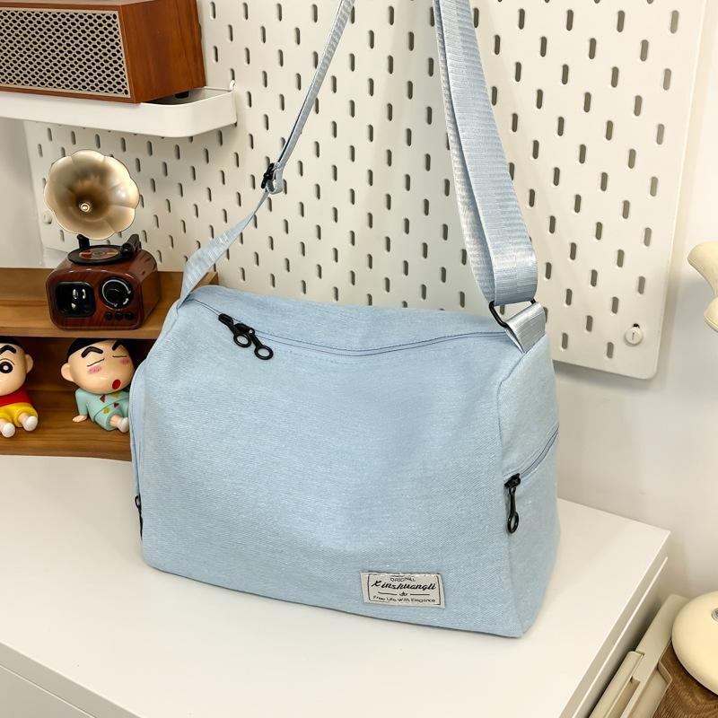 

Daily commuting versatile leisure large capacity practical shoulder messenger bag summer popular tote bag solid color bag синій