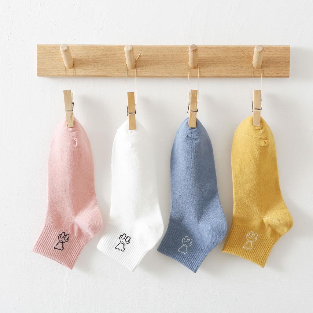 5/10 Pairs Women's Spring Summer Short Calf Cotton Socks Cute Tilted Bear Short Socks for Women Breathable and Sweat Absorbing Women's Boat Socks