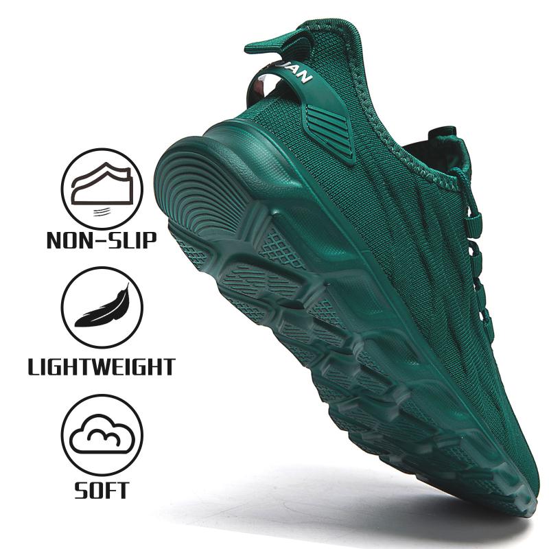 fashion Fujeak Casual Light Sneakers Plus Size Mesh Footwear Breathable Lace up Men's Shoes Non-slip Minimalism Running Shoes for Men