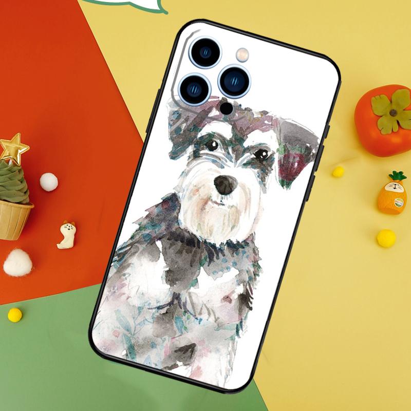 Lovely Dogs Schnauzer Case For iPhone 15 16 11 13 12 14 Pro Max Mini X XR XS 7 8 Plus Back Cover Shell