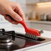 Copper Wire Brush Kitchen Gas Stove Cleaner With Long Handle For Grime Removal