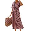Women's spring new, European and American dresses, elegant temperament lace-up V-neck dresses