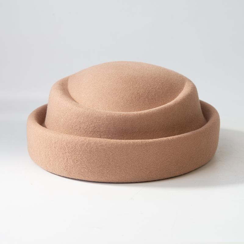 

Новый 100% шерстяной берет женская зимняя шляпа фетровая федора fascinator шляпы свадебная вечеринка пилотка стюардесса церковная шляпа элегантная кепка женская 57cm верблюд
