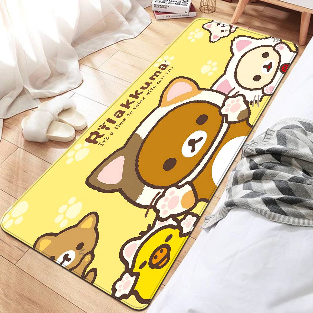 Anime R-Rilakkuma Cute Cartoon Movie Bathroom Mat Kids Room Bedroom Decoration Balcony Anti-Slip Doormat Living Room Welcome Rug