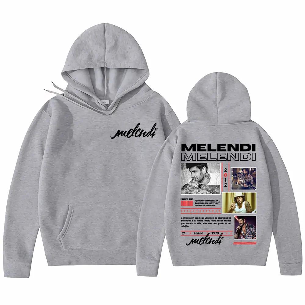 Rapper Melendi Album 2025 Tour Merch Sweatshirt Men Women Fashion Hip Hop Gothic Retro Hoodies Casual Fleece Oversized Pullovers