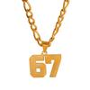 Men's Custom Jersey Number Stainless Steel Sports Necklace Pendant