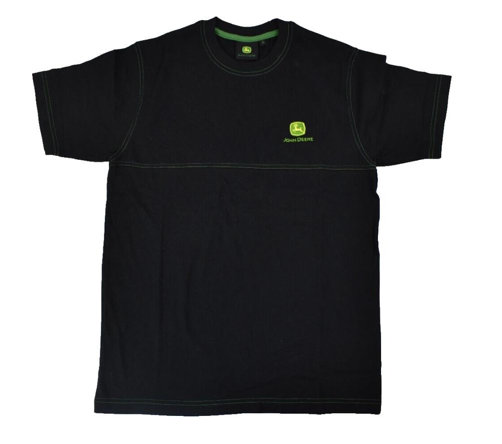 John Deere Mens Embroidered Logo Black Tee Shirt New S, M Unisex T-Shirt