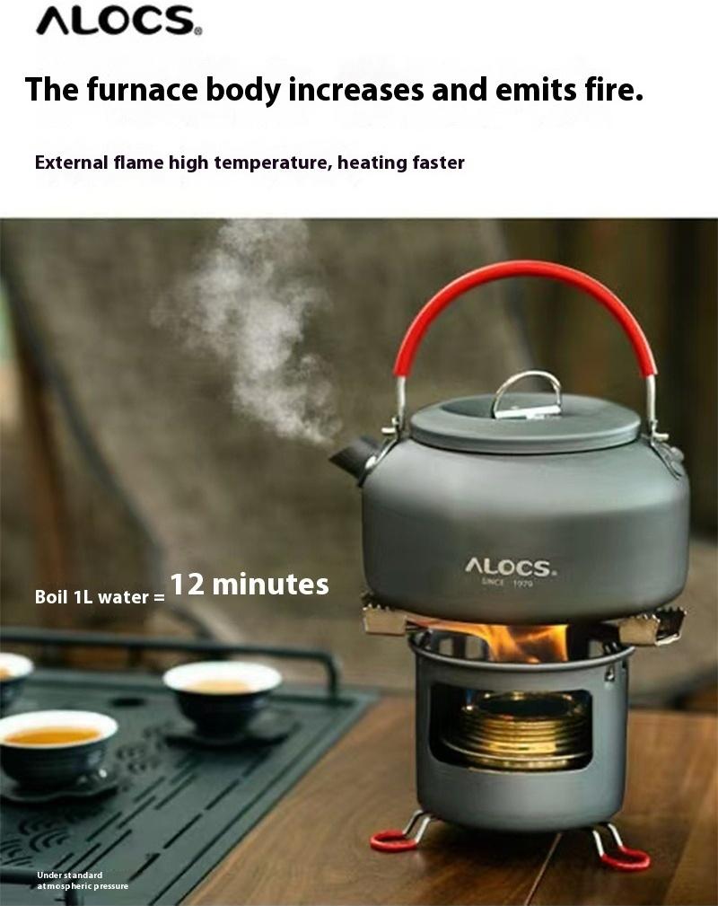 Alocs Outdoor Camping Alcohol Camping Stove - Windproof Copper Burner, Adjustable Flame, 180g Ultralight for Backpacking/Survival (100ml Capacity)