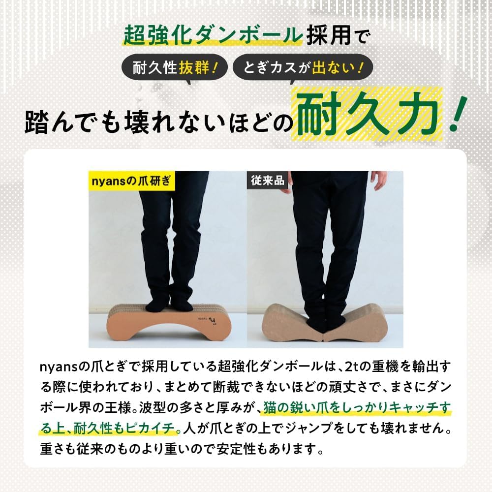 Nyans Cat Scratching Post [No Scratching Dust, 1-Year Durability, Made in Japan] [Cat Scratching Post, Double-Sided, Super-Reinforced Cardboard,