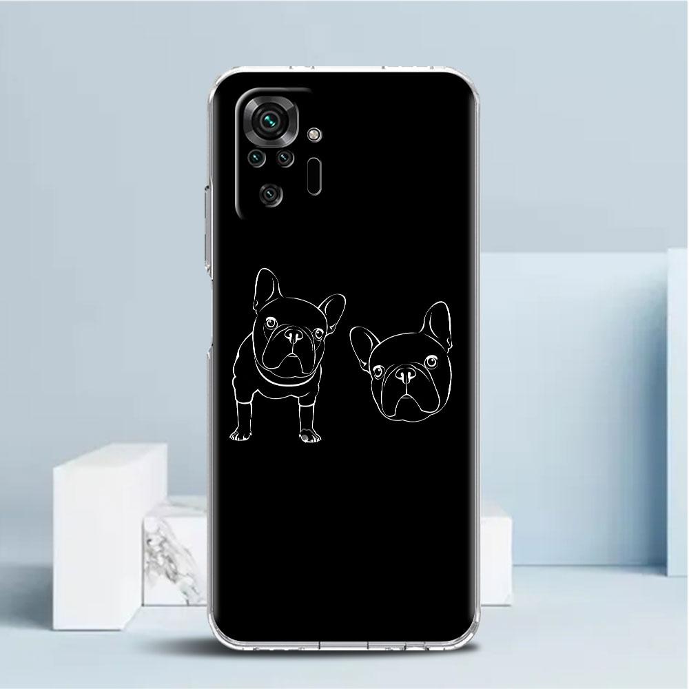 French Bulldog Clear Case For Xiaomi Redmi Note 11 Pro 10 9 9S 8 8T 7 9A 9C 9T 10 10C K40 Transparent Soft Phone Cover