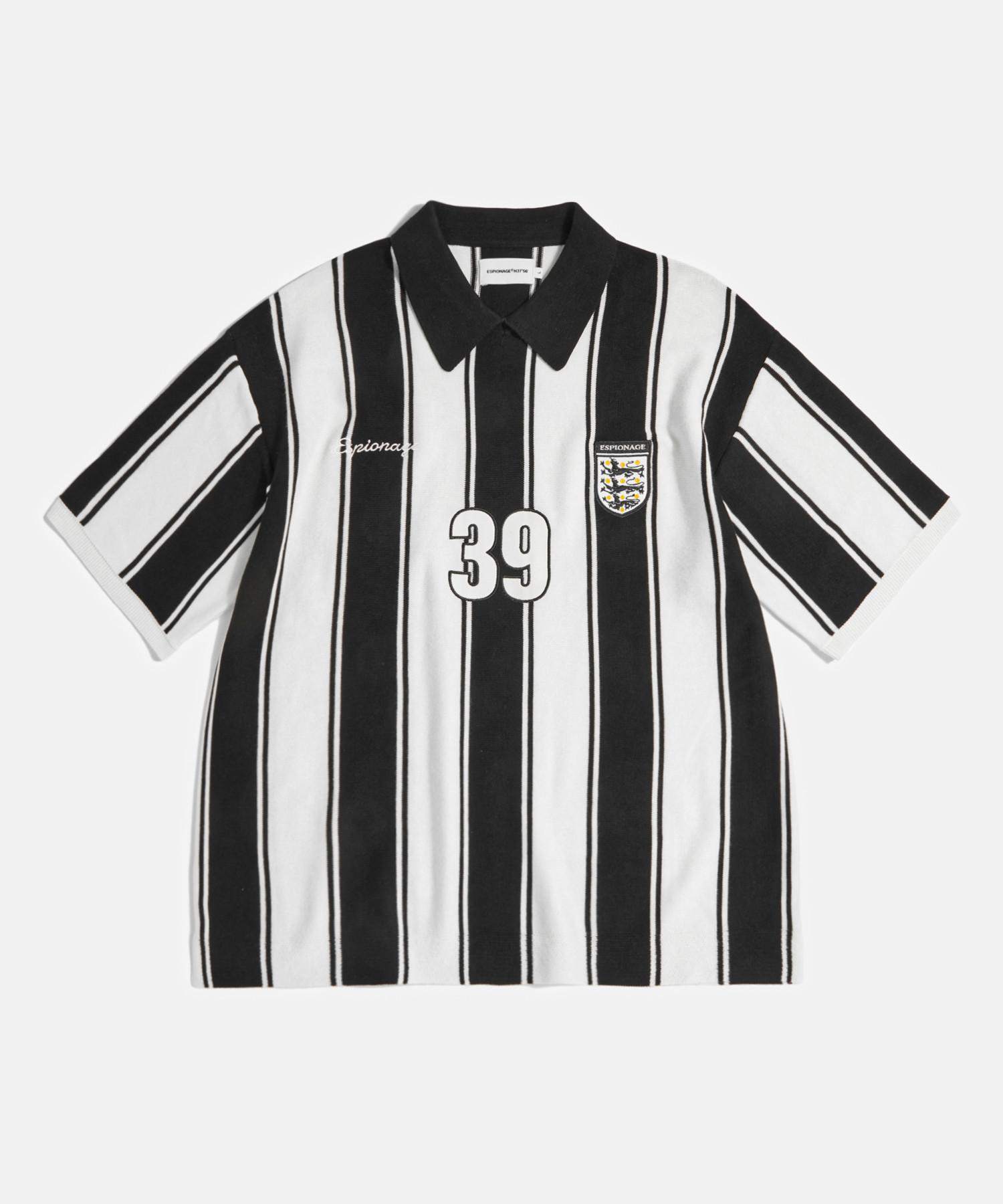 Espionage Knitted Football Shirt Black Stripe M