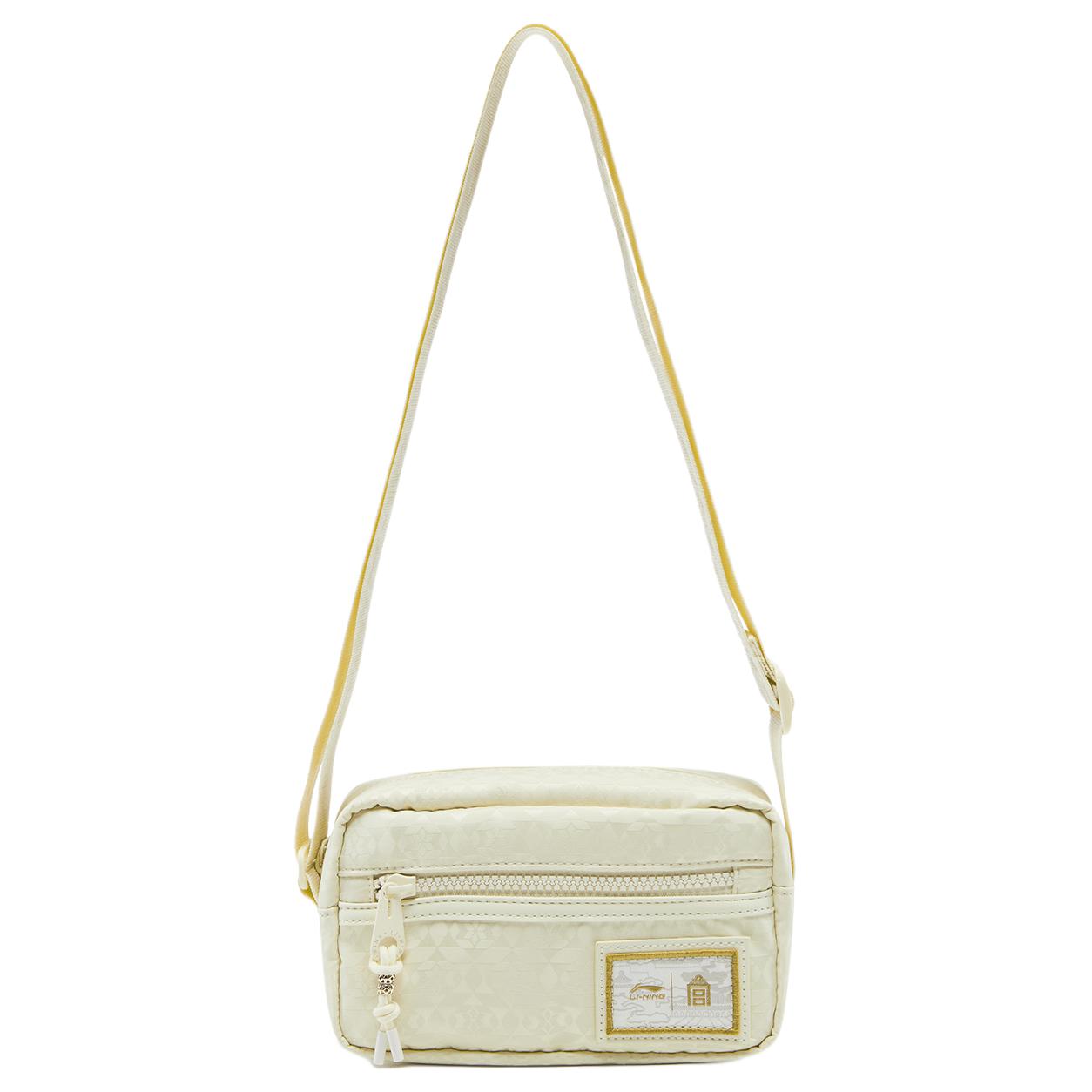 Li Ning Chinese Culture Series Sports Lifestyle Brand Logo Polyester Fiber Shoulder Crossbody Bag Unisex bags Mother-Of-Pearl-White ABDV379-2 Mother of Pearl White