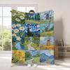 Van Gogh's Checkered Theme polyester Bedroom velvet flannel soft sofa cover blanket Fleece soft sofa cover blankets for beds