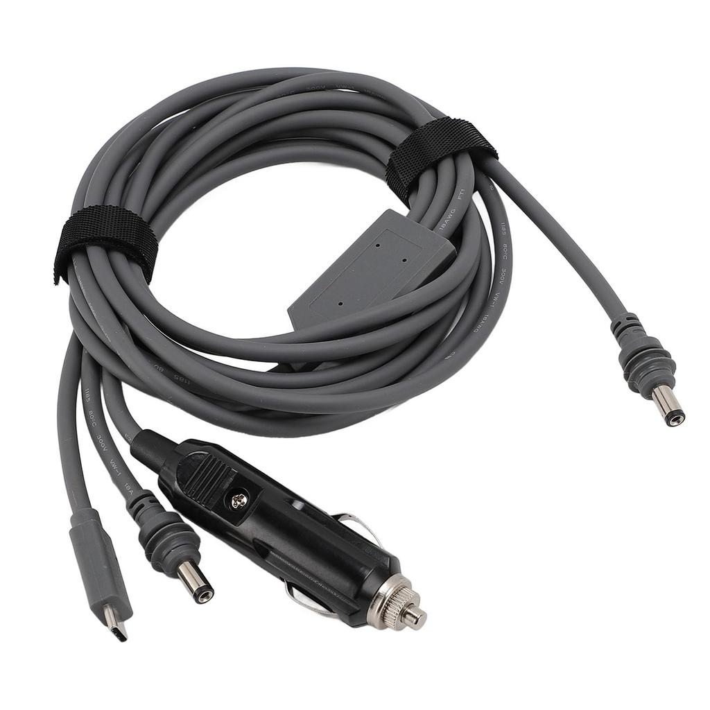 Mini DC Strom DC Stecker auf DC Ladegerät 100W Mini Wasserdichtes Kabel, 3-in-1 Stecker/USB C/Auto-Adapter, Kabel, 18AWG, (3 Meter)