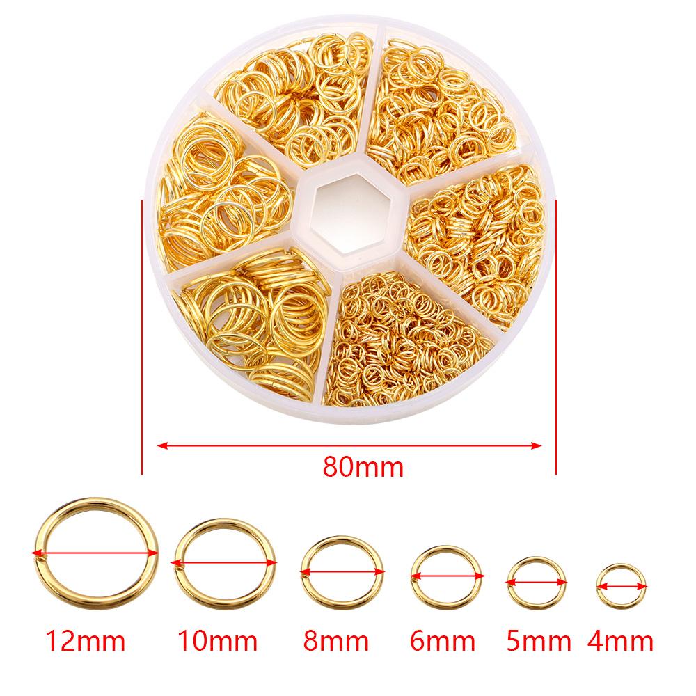 1100pcs/BOX 4 5 6 8 10 12mm Open Jump Rings Split Rings Link Loop Set Jewelry Making Kits DIY Bracelet Necklace Connector