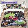 Invader Zim Pattern Bedding,Quilt Set Quilt Cover Pillowcase Home Birthday Gift(1 * duvet cover + 2 * pillowcase, without core)_lx