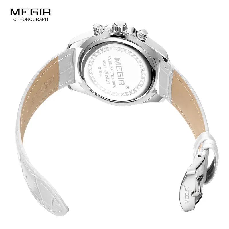 Megir 2114 Luxury Red Color Leather Band Material Water Resistant Factory Watch Women's Female Quartz Wristwatch Women Relogio