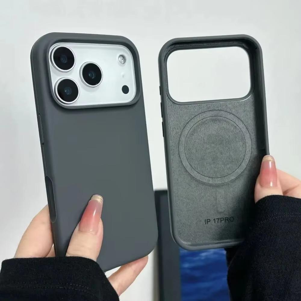Official Solid Color Liquid Silicone Magsafe Phone Case for IPhone 17 Pro Max 16 15 14 13 12 11 Magnetic Wireless Charge Cover