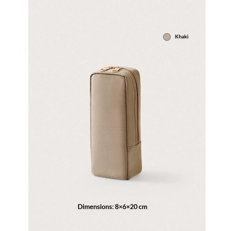 Doppelreißverschluss Kosmetiktasche Wasserdicht Make-up-Pinsel Hülle Damen Aufbewahrungstaschen Tragbarer Reise-Pinselhalter Make-up-Koffer 1 Stück brown