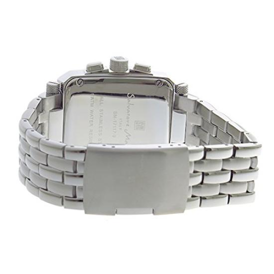 Salvatore Marra Men's Chronograph Watch, Metal Bracelet, Model BKSV, Analog Quartz, Includes Cleaning Cloth