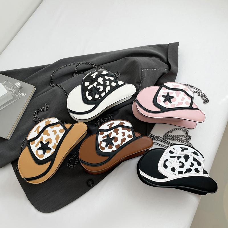 Creative Funny Messenger Bag Bag Female Personality Hat Bag 2025 New Japanese Cartoon Chain Messenger Small Round Bag Tide