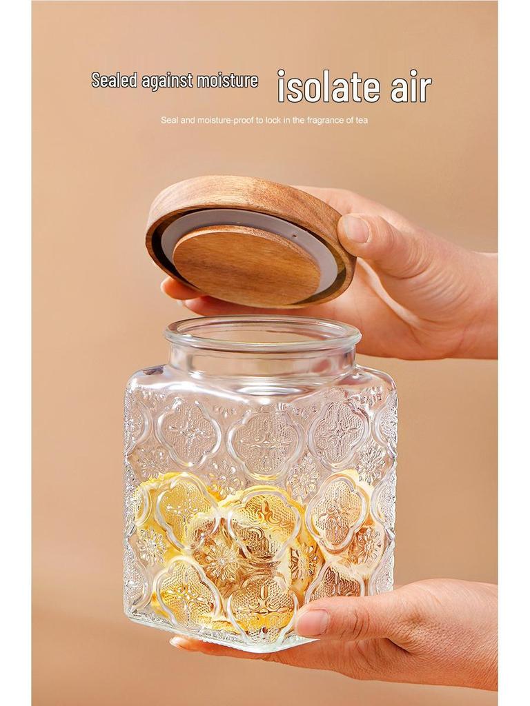 Luftdichtes Glasvorratsglas für Snacks, Trockenfrüchte, Tee, Zucker und Getreide
