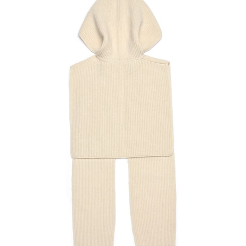 DOYOUKNOWMC 25FW Hooded Neck Warmer and Yellow Ivory Knit Muffler