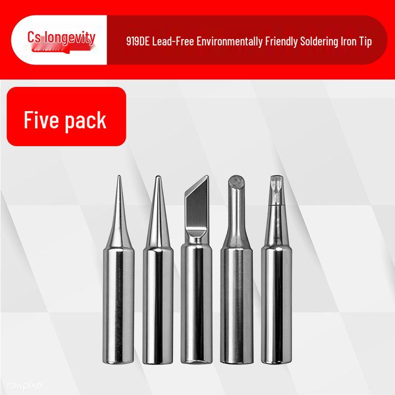 

919de Internal Heating Lead-Free Knife-Shaped Soldering Iron Tip - Pointed Flat Shape for Constant Temperature Soldering