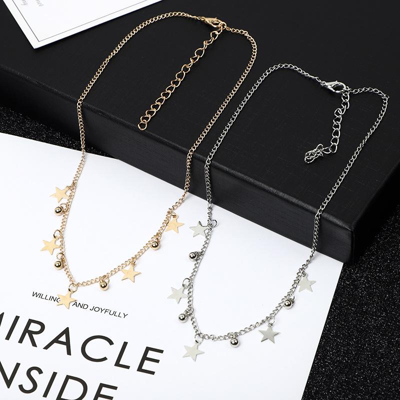 Pentagram pendant necklace female, simple fashion pendant neck chain