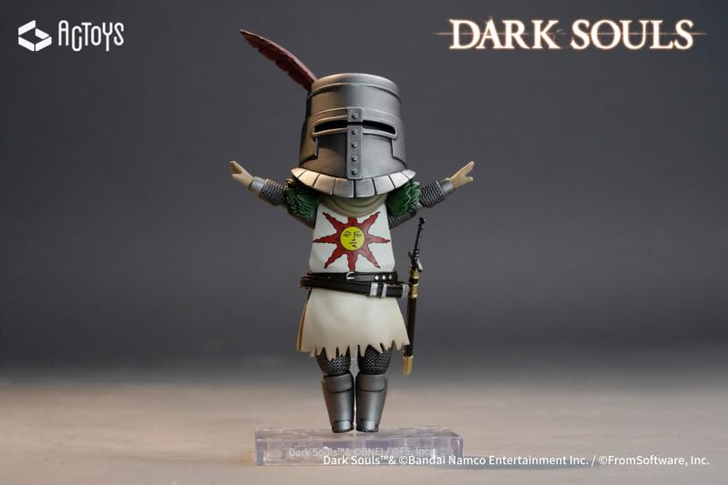 Emu Toys Dark Souls Figura de Ação Deformada Guerreiro da Figura de Ação Solaire, Sol, PVC/ABS Pintado Pré-pintado