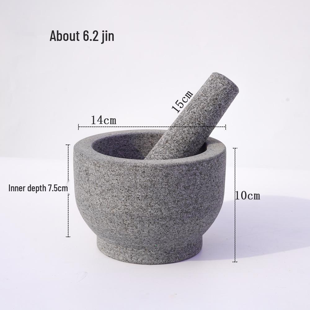Granite Mortar & Pestle: Manual Garlic Grinder for Kitchen