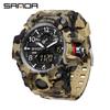 SANDA Women's Trendy LED Dual Display Waterproof Watch with Hourly Chime