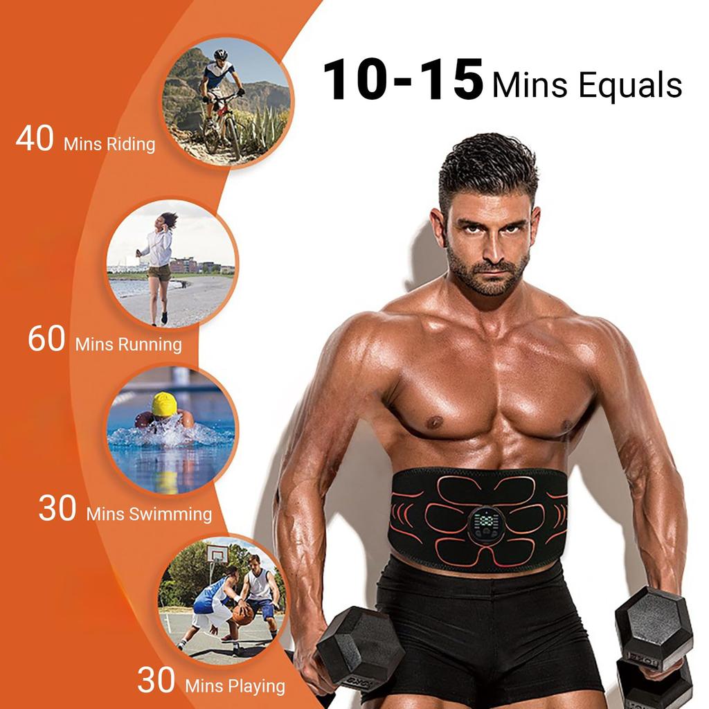 ABS Stimulator EMS Abdominal Muscle Trainer Body Waist Slimming Belt Weight Lose Muscle Toner Fitness Equiment USB Recharge
