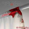 2pcs,Curtains Christmas Baubles Pine Branches Red Bows Popular Curtains Semi-Sheer Curtains Home Decor Suitable for Bedroom &