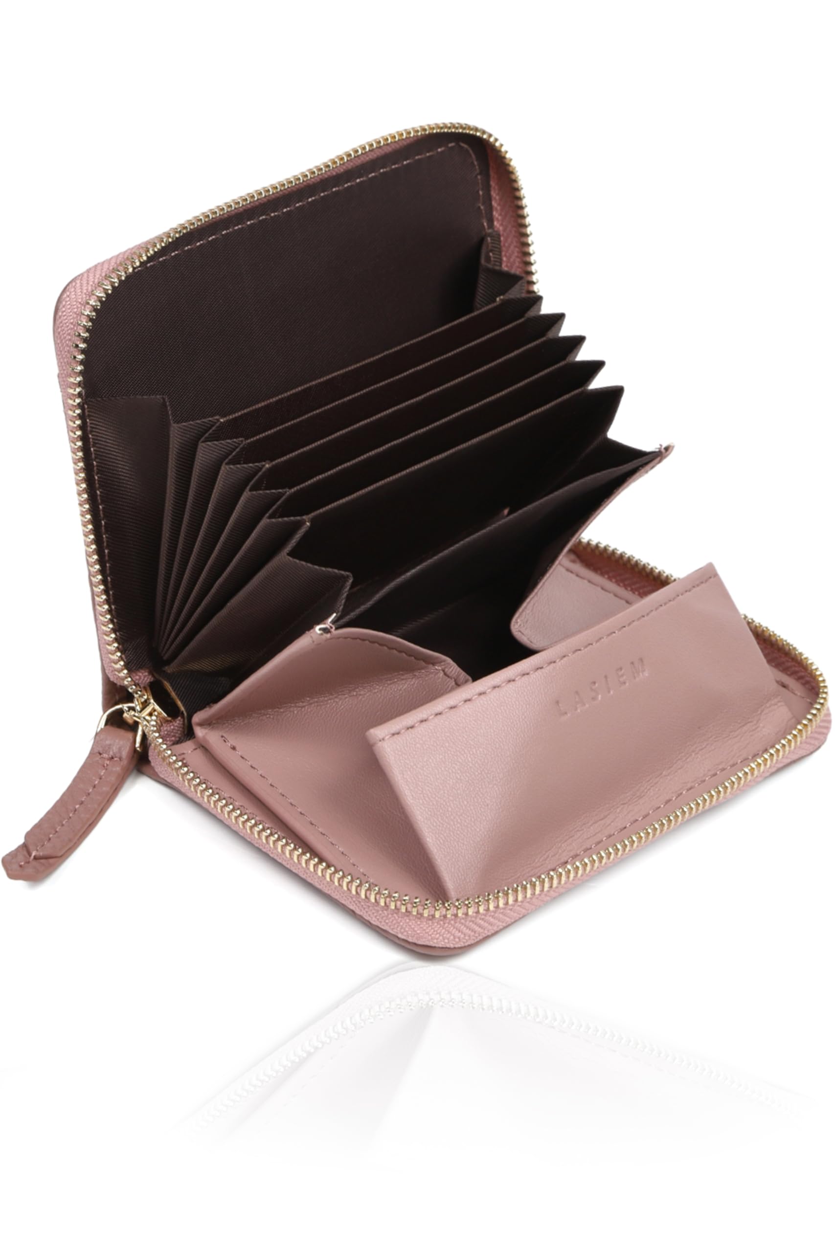 LASIEM Мини-кошелек [на 30% тоньше обычного] Женский складной кошелек, Двухцветный дизайн, Складывает купюры, Натуральная кожа, Компактный, Маленький кошелек,