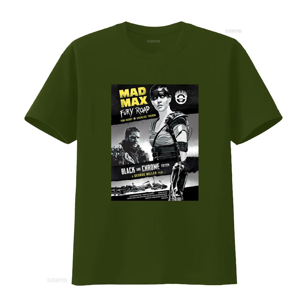 Mad Max Fury Road Black and Chrome Edition T Shirt Retro Movie Classic Design vintage Washed designer clothes Stretched Stylish