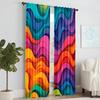 2 pcs   versatile polyester transparent curtains for home decoration Rainbow for use in bedrooms and living rooms