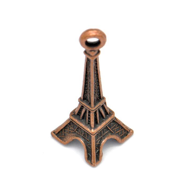 Breloque en métal Tour Eiffel Cuivré (10 pièces)