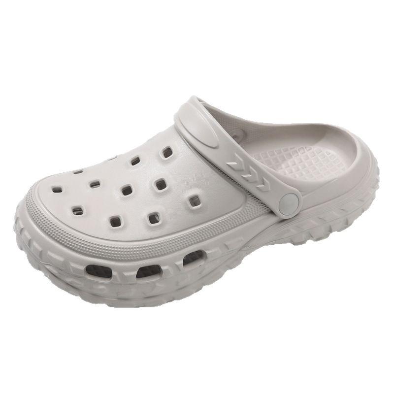 Hole shoes thick-soled men's summer wear non-slip bag head drag tire sole height increase breathable couple non-smelly feet beach shoes