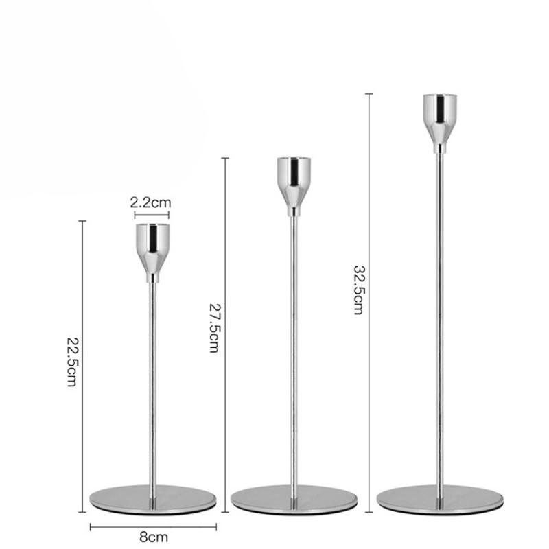 3Pcs/Set European Style Metal Candle Holders Candlestick Fashion Wedding Table Candle Stand Exquisite Candlestick Christmas Tabl