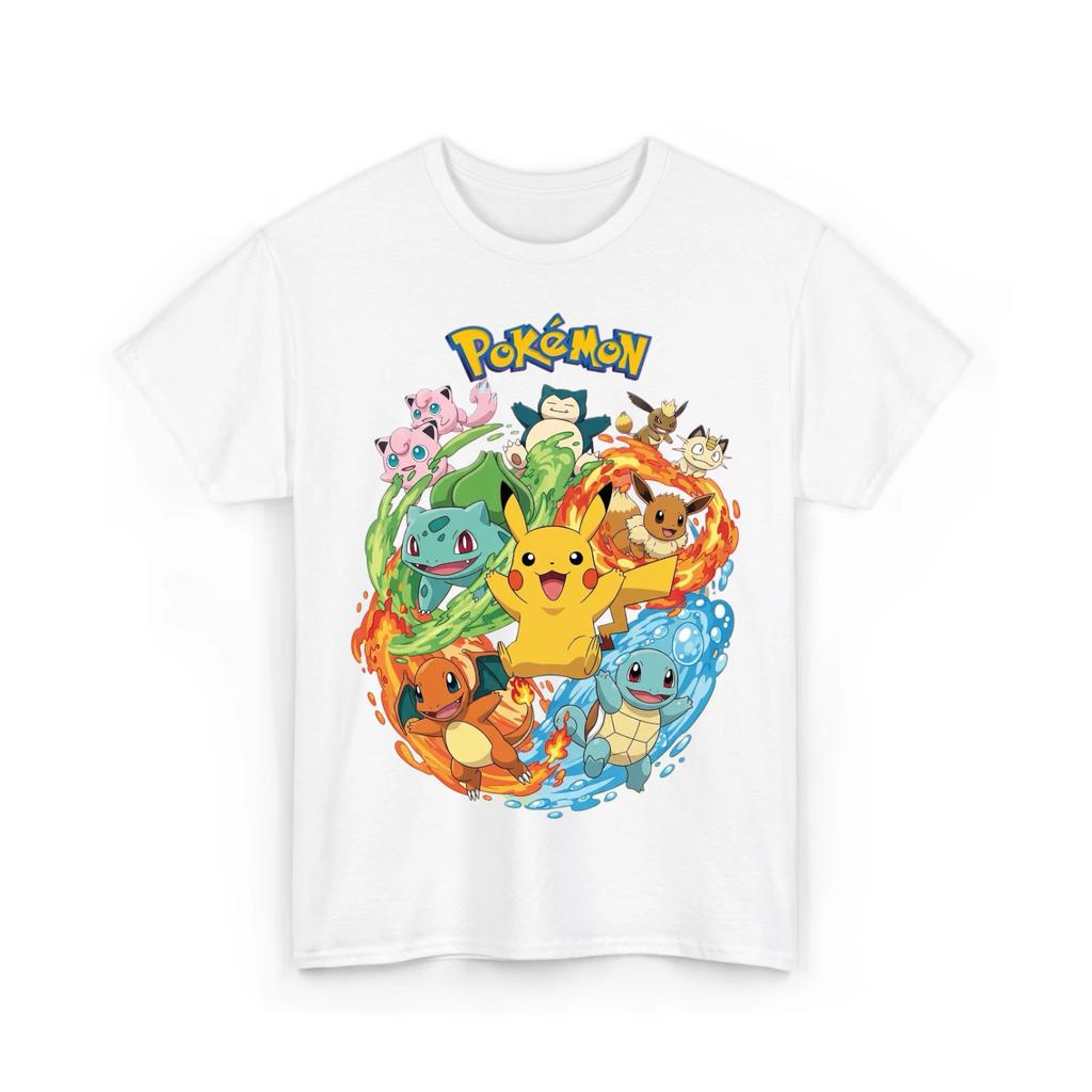 Pokémon Anime Print Unisexs and Womens T Shirt Summer Loose Tshirt Fashionable Casual Cotton Shortsleeved Y2k Retro Clothing