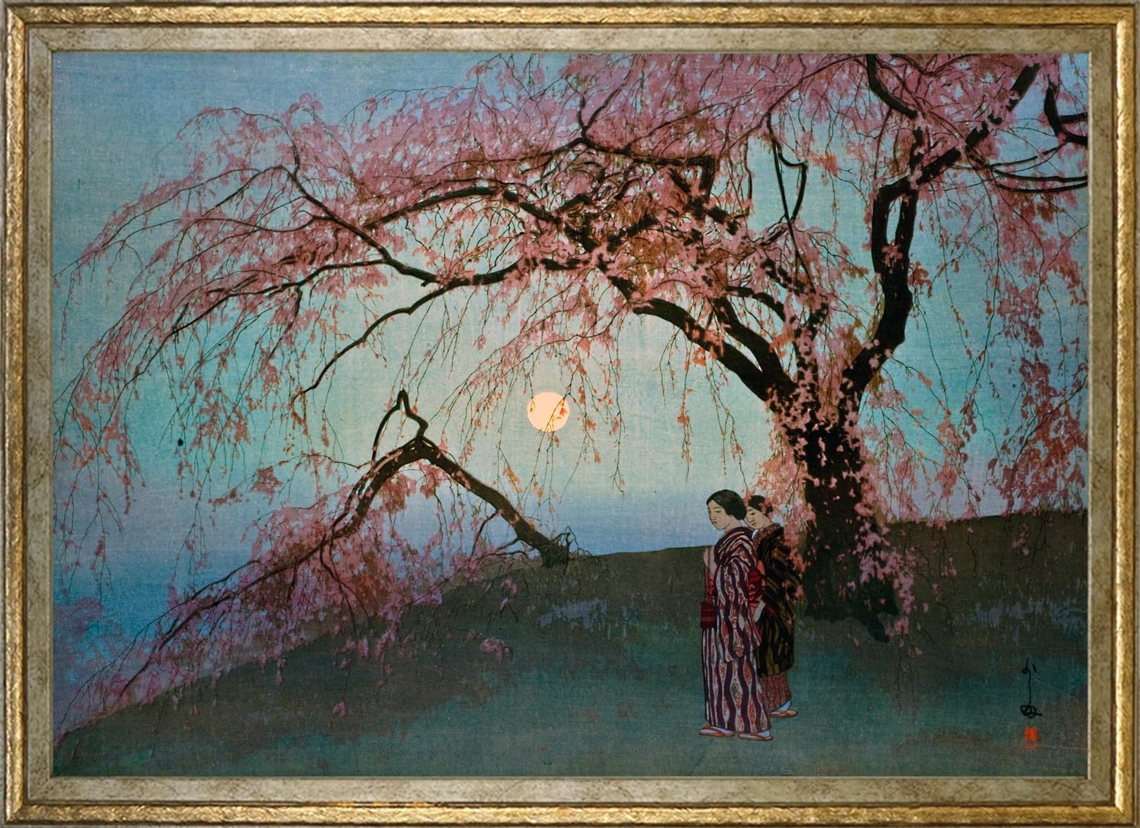 

Poster by Hiroshi Yoshida (Sakura Kumoi) A3 Size Interior Wallpaper Painting Art Poster Gold Frame (Sakura Kumoi)