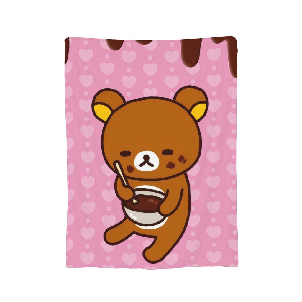 Cartoon Rilakkuma Blanket Velvet All Season Breathable Lightweight Throw Blankets for Bedding Car Rug Piece