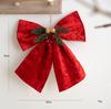 Velvet Fabric Christmas Bow Pendant with 3D Bell Accents In Korean Style for Seasonal Tree Decoration and Festive Home Use