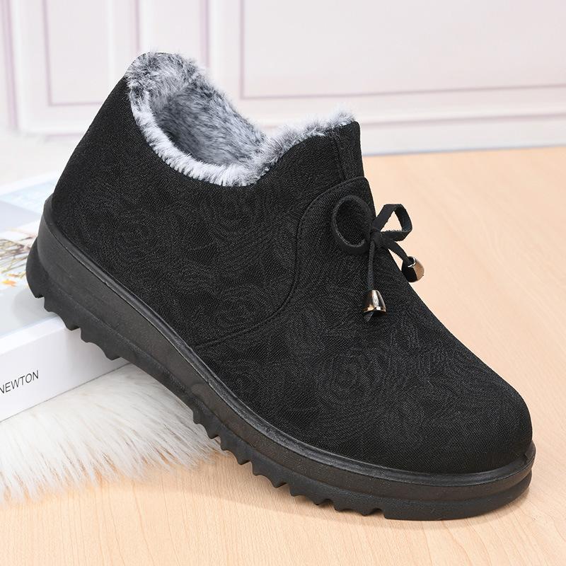 Winter Women's Cotton Shoes with Velvet and Thickened Mother Shoes Fashionable Soft-soled Snow Boots Women