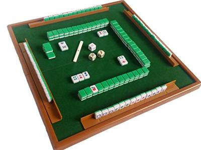 Mini-Mahjong-Komplettset, tragbar und leicht zu transportieren, klappbarer Tisch, inklusive Zählsteine