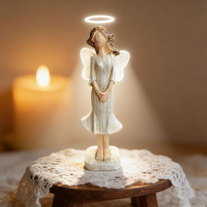 Guarder Angel Statue,Healings Angel Figurines Table Ornament for Thanksgiving Christmas Home Decoration Memorial Gift